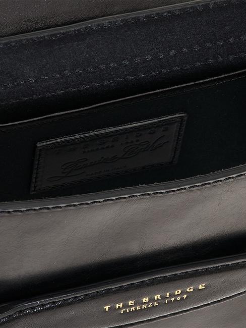 BETTINA Shoulder mini bag, in leather Black Gold - Women’s Bags