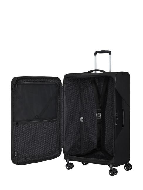 LITEBEAM Large expandable trolley BLACK - Semi-rigid Trolley Cases