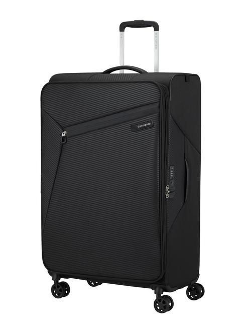 LITEBEAM Large expandable trolley BLACK - Semi-rigid Trolley Cases