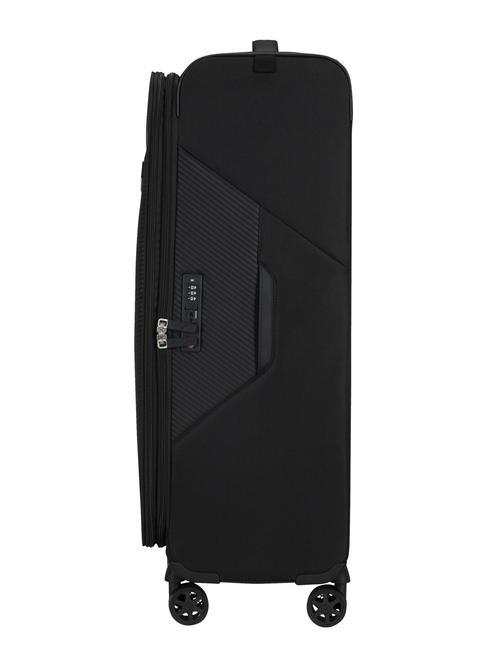 LITEBEAM Large expandable trolley BLACK - Semi-rigid Trolley Cases