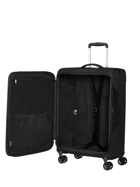 LITEBEAM Medium expandable trolley BLACK - Semi-rigid Trolley Cases