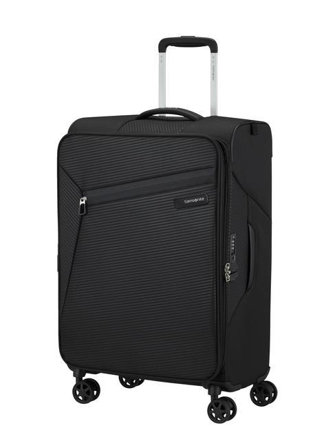LITEBEAM Medium expandable trolley BLACK - Semi-rigid Trolley Cases