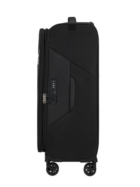 LITEBEAM Medium expandable trolley BLACK - Semi-rigid Trolley Cases
