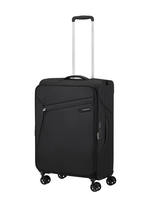 LITEBEAM Medium expandable trolley BLACK - Semi-rigid Trolley Cases