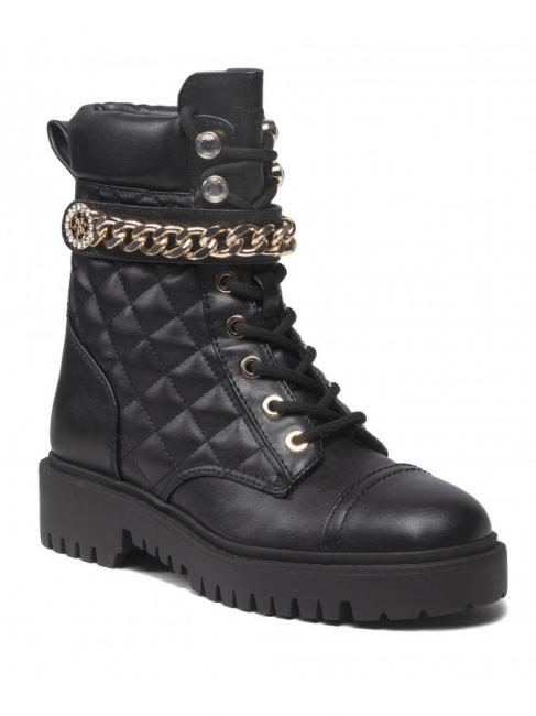 odysse stivaletto 3,7cm Quilted combat boots with chain BLACK - Women&rsquo;s shoes