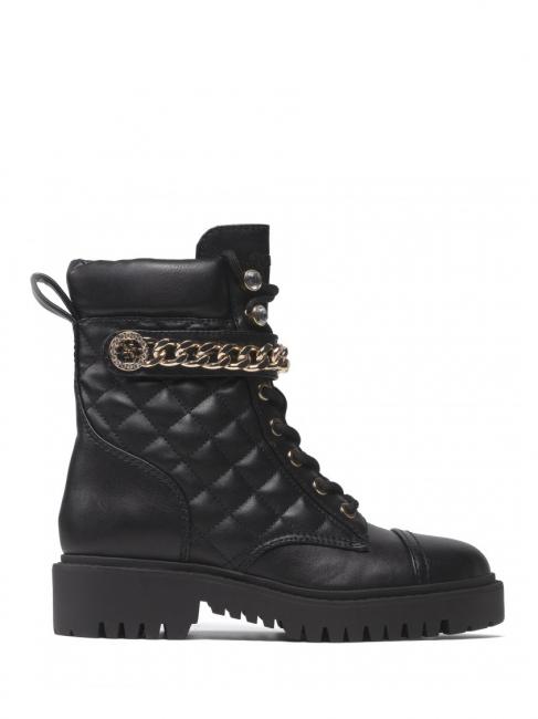 odysse stivaletto 3,7cm Quilted combat boots with chain BLACK - Women&rsquo;s shoes