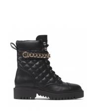 GUESS CAMPIONARIO - ODYSSE Quilted combat boots with chain BLACK - Women&rsquo;s shoes - 3