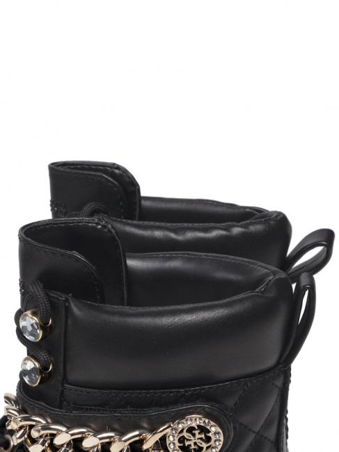 CAMPIONARIO - ODYSSE Quilted combat boots with chain BLACK - Women&rsquo;s shoes