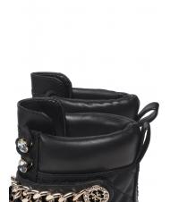 GUESS odysse stivaletto 3,7cm Quilted combat boots with chain BLACK - Women&rsquo;s shoes - 4