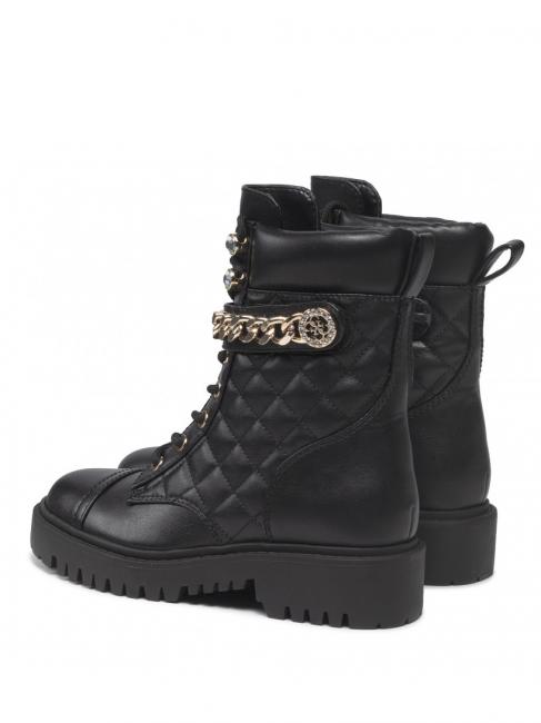 odysse stivaletto 3,7cm Quilted combat boots with chain BLACK - Women&rsquo;s shoes
