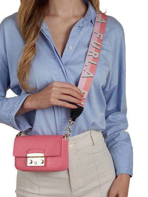 METROPOLIS Micro shoulder bag in leather quartz blossom/begonias - Women’s Bags