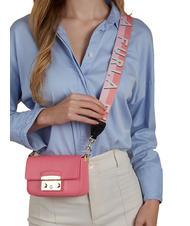 FURLA METROPOLIS Micro shoulder bag in leather quartz blossom/begonias - Women’s Bags - 4