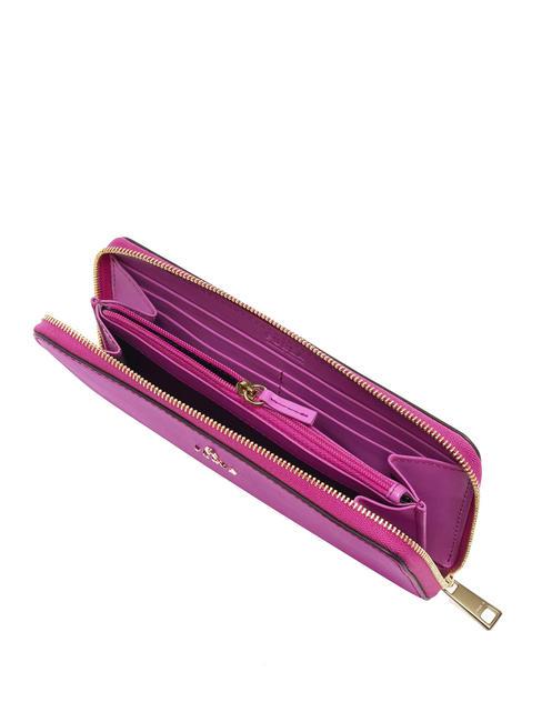 CAMELIA Large zip around wallet in leather violet - Women&rsquo;s Wallets