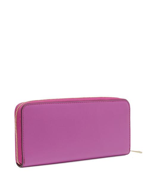 CAMELIA Large zip around wallet in leather violet - Women&rsquo;s Wallets