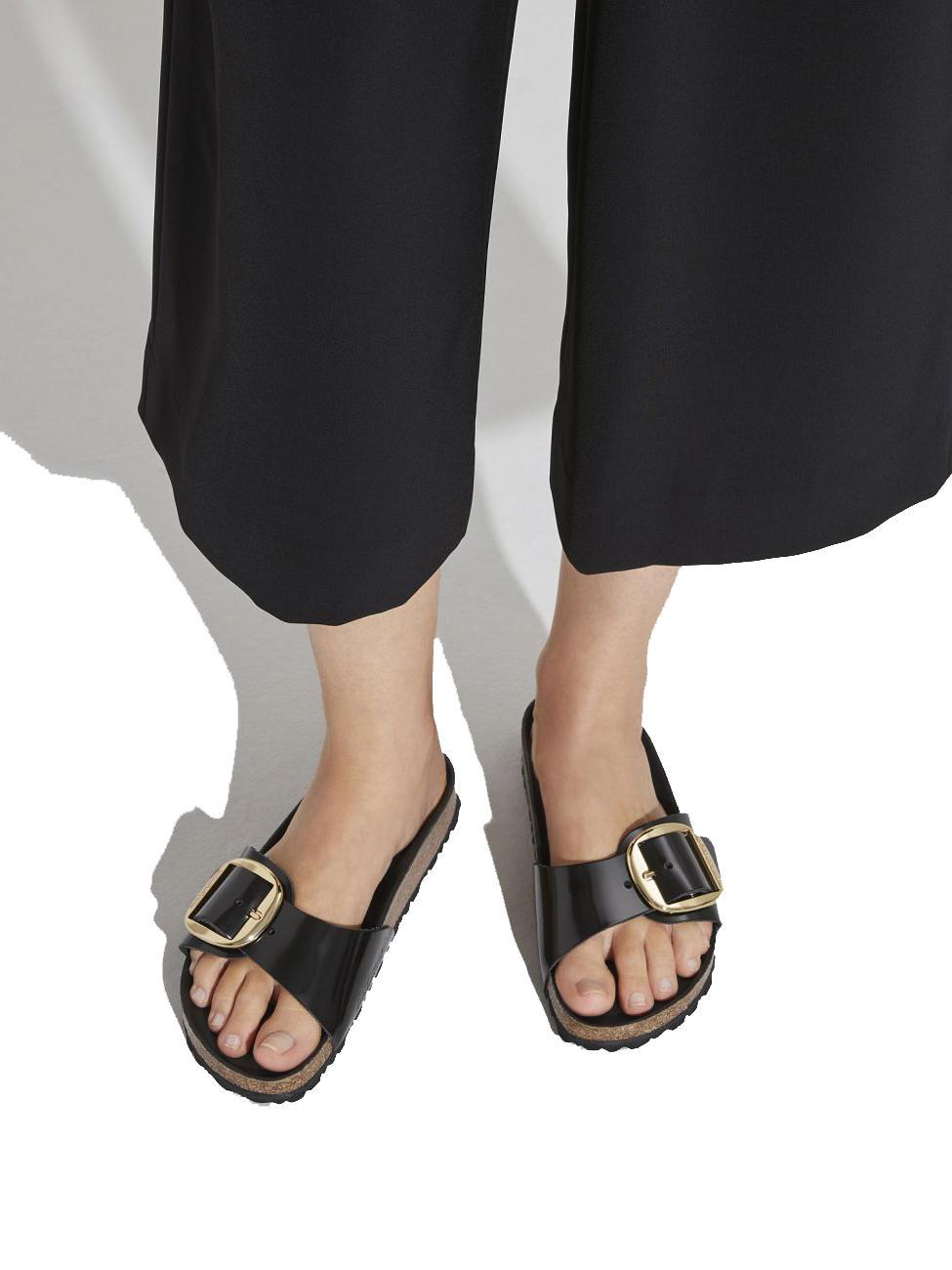Birkenstock madrid black leather cheap