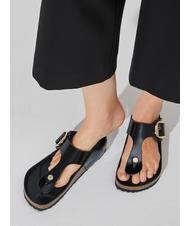 BIRKENSTOCK GIZEH BIG BUCKLE Flip flops in patent leather shine black - Women&rsquo;s shoes - 7