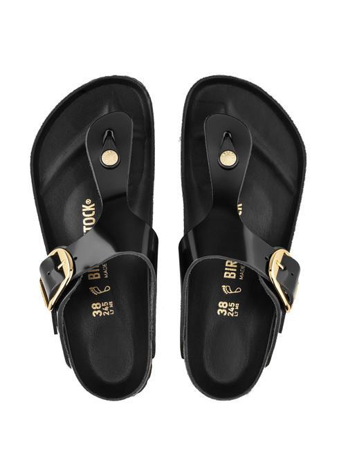 GIZEH BIG BUCKLE Flip flops in patent leather shine black - Women&rsquo;s shoes