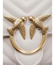 PINKO MINI LOVE BAG One chevron bag silk white-antique gold - Women&rsquo;s Bags - 4