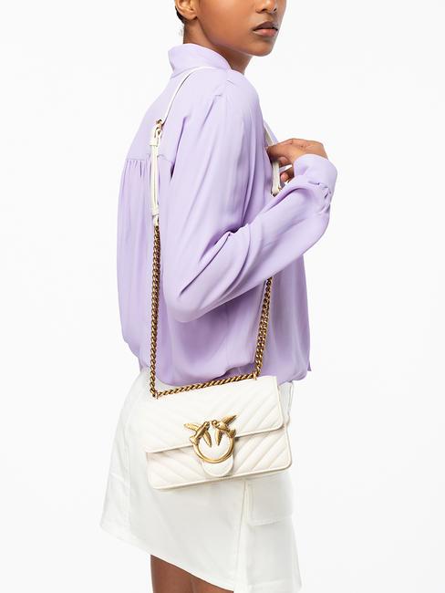 MINI LOVE BAG One chevron bag silk white-antique gold - Women&rsquo;s Bags