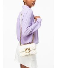 PINKO MINI LOVE BAG One chevron bag silk white-antique gold - Women&rsquo;s Bags - 7