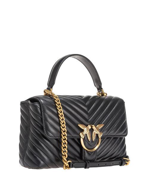 CLASSIC LADY LOVE BAG chevron bag black-antique gold - Women’s Bags