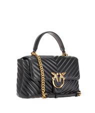 PINKO CLASSIC LADY LOVE BAG chevron bag black-antique gold - Women’s Bags - 2