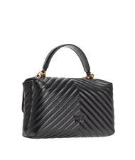 PINKO CLASSIC LADY LOVE BAG chevron bag black-antique gold - Women’s Bags - 3