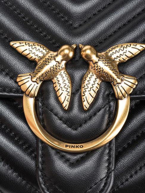 CLASSIC LADY LOVE BAG chevron bag black-antique gold - Women’s Bags