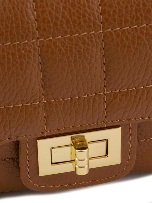 GIULIA Dollar leather chain shoulder bag dark leather - Women’s Bags