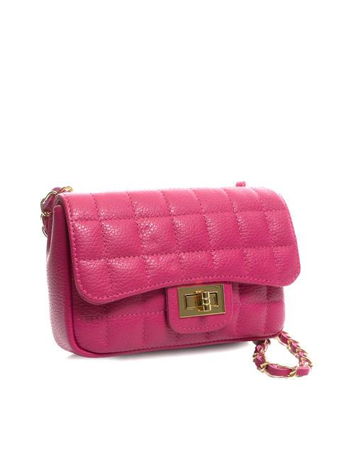 GIULIA Dollar leather chain shoulder bag fuchsia - Women&rsquo;s Bags