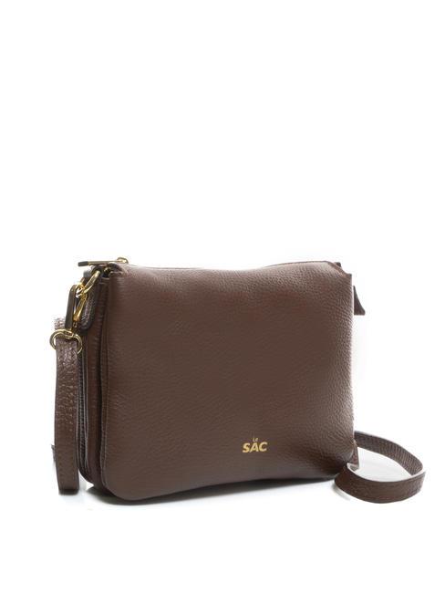 SIMONA Tris dollar leather shoulder bag mocha - Women’s Bags