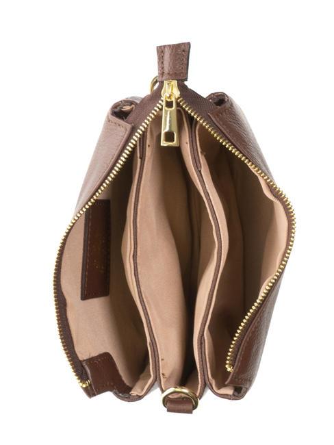SIMONA Tris dollar leather shoulder bag mocha - Women’s Bags