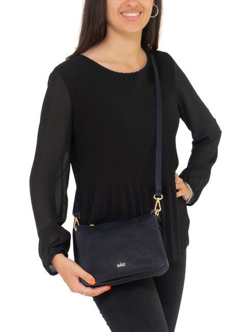 SIMONA Tris dollar leather shoulder bag night blue - Women’s Bags