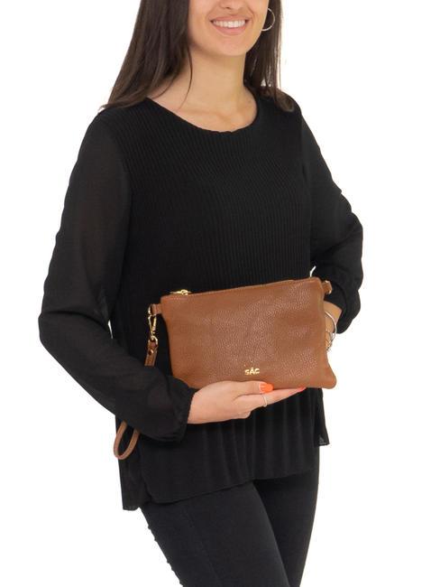ROBERTA Dollar leather clutch bag dark leather - Women’s Bags