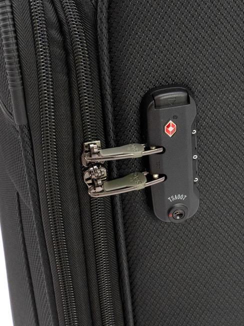 LIGHT FLY Medium expandable trolley black - Semi-rigid Trolley Cases