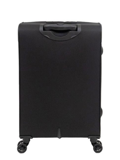LIGHT FLY Medium expandable trolley black - Semi-rigid Trolley Cases