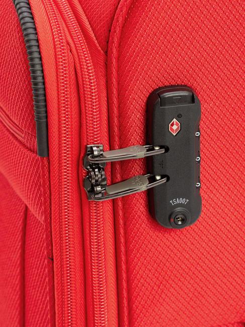 LIGHT FLY Medium expandable trolley red - Semi-rigid Trolley Cases