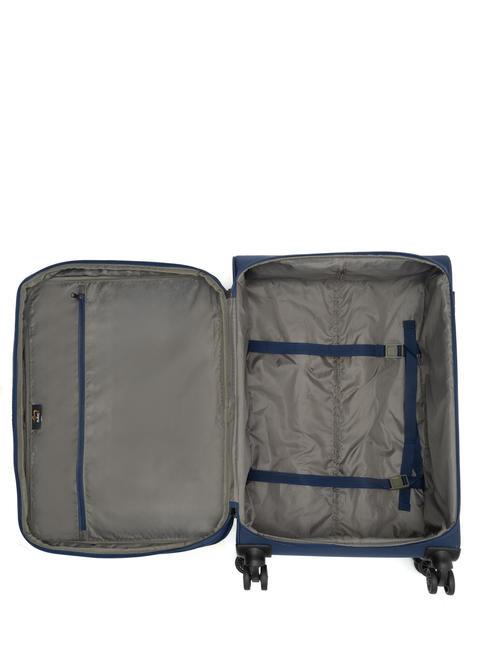 LIGHT FLY Medium expandable trolley blue - Semi-rigid Trolley Cases