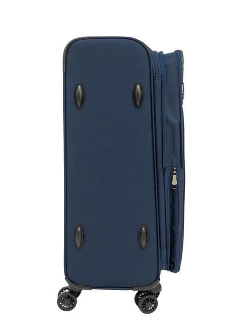 LIGHT FLY Medium expandable trolley blue - Semi-rigid Trolley Cases