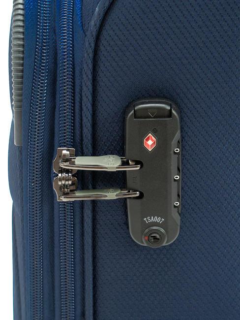 LIGHT FLY Medium expandable trolley blue - Semi-rigid Trolley Cases