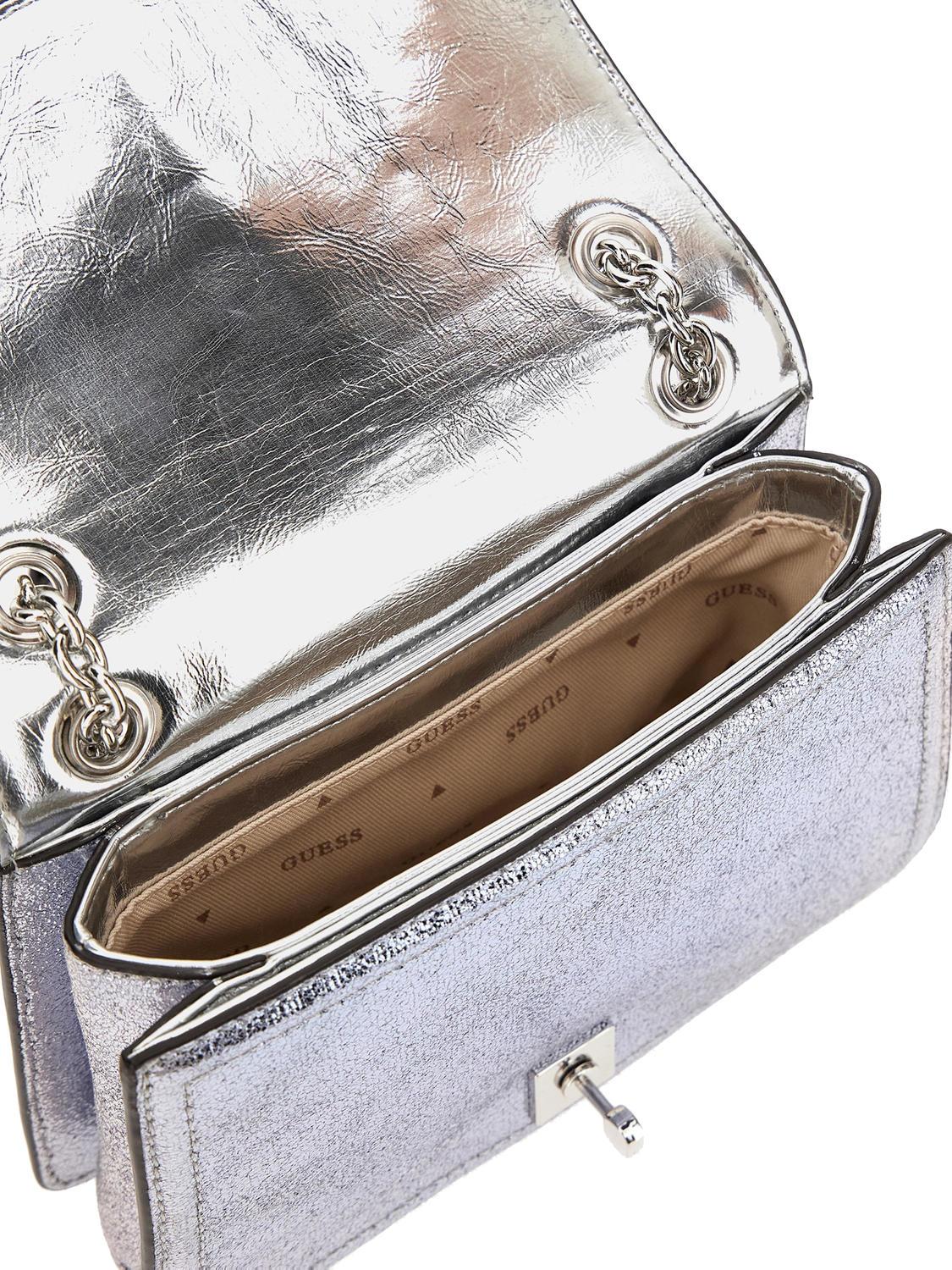 Guess Gilded Glamour Shoulder Crossbody Bag Silver Buy At