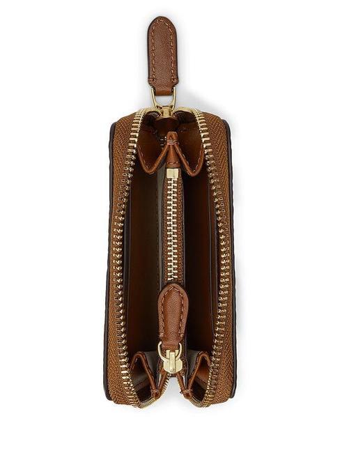 LOGO EMBOSSED Small leather zip wallet lauren tan7 - Women&rsquo;s Wallets