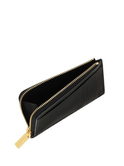 METALLIC SOFT Card holder / Coin purse in leather Black - Women&rsquo;s Wallets