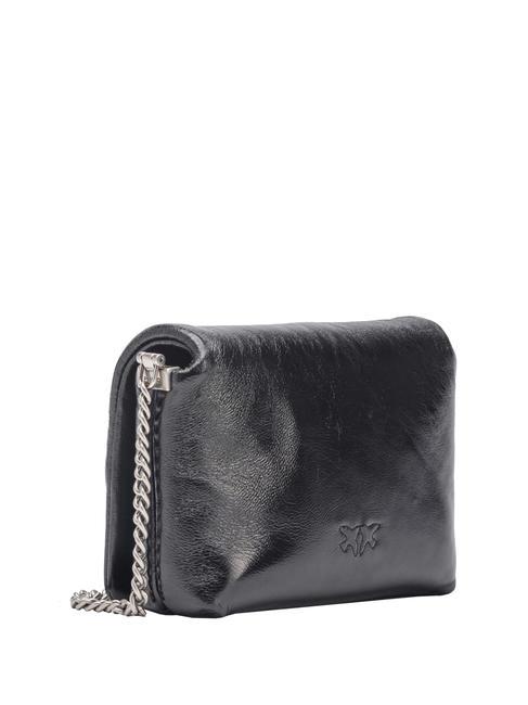 LOVE CLICK PUFF BABY Mini bag in laminated leather black-old silver - Women’s Bags