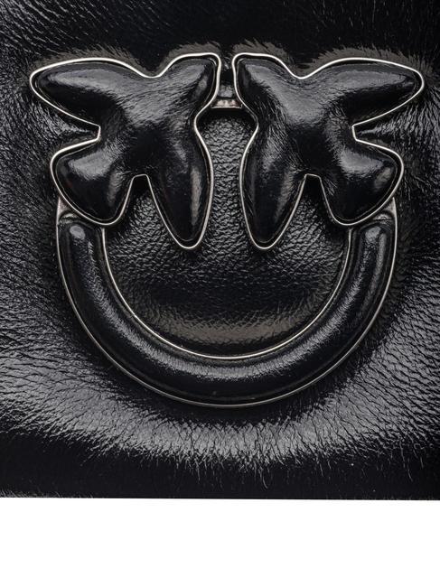 LOVE CLICK PUFF BABY Mini bag in laminated leather black-old silver - Women’s Bags