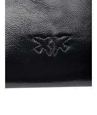 PINKO LOVE CLICK PUFF BABY Mini bag in laminated leather black-old silver - Women’s Bags - 5