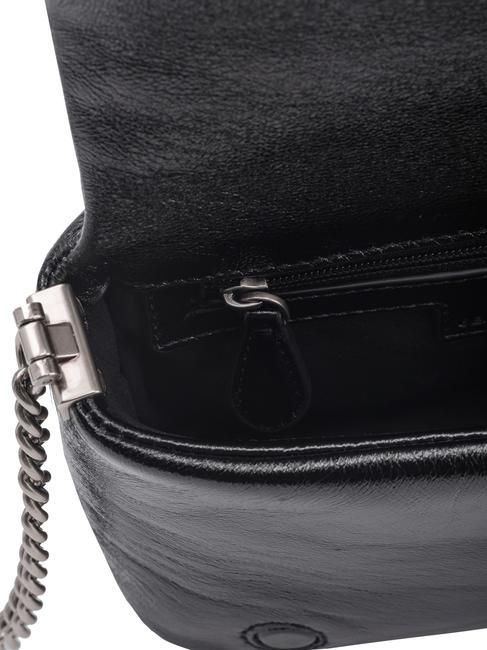 LOVE CLICK PUFF BABY Mini bag in laminated leather black-old silver - Women’s Bags