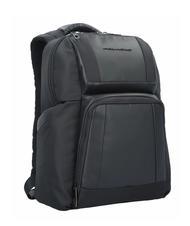 PIQUADRO WALLABY Leather and fabric backpack, 14" pc holder - Laptop backpacks