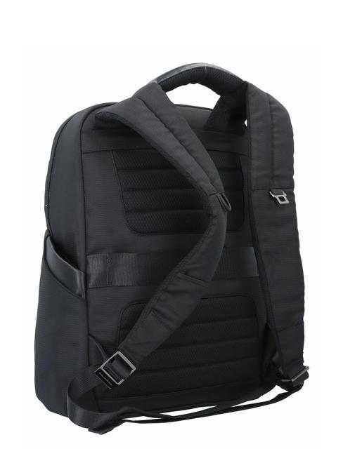 WALLABY Leather and fabric backpack, 14" pc holder Black - Laptop backpacks
