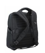 PIQUADRO WALLABY Leather and fabric backpack, 14" pc holder Black - Laptop backpacks - 4